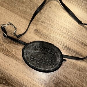 Lacoste Black Leather Crossbody Bag